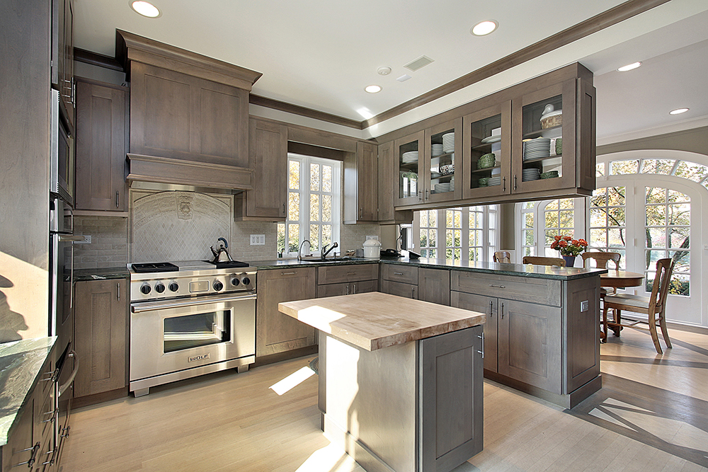 Modern kitchen in remodeled house seen while preforming home inspection services